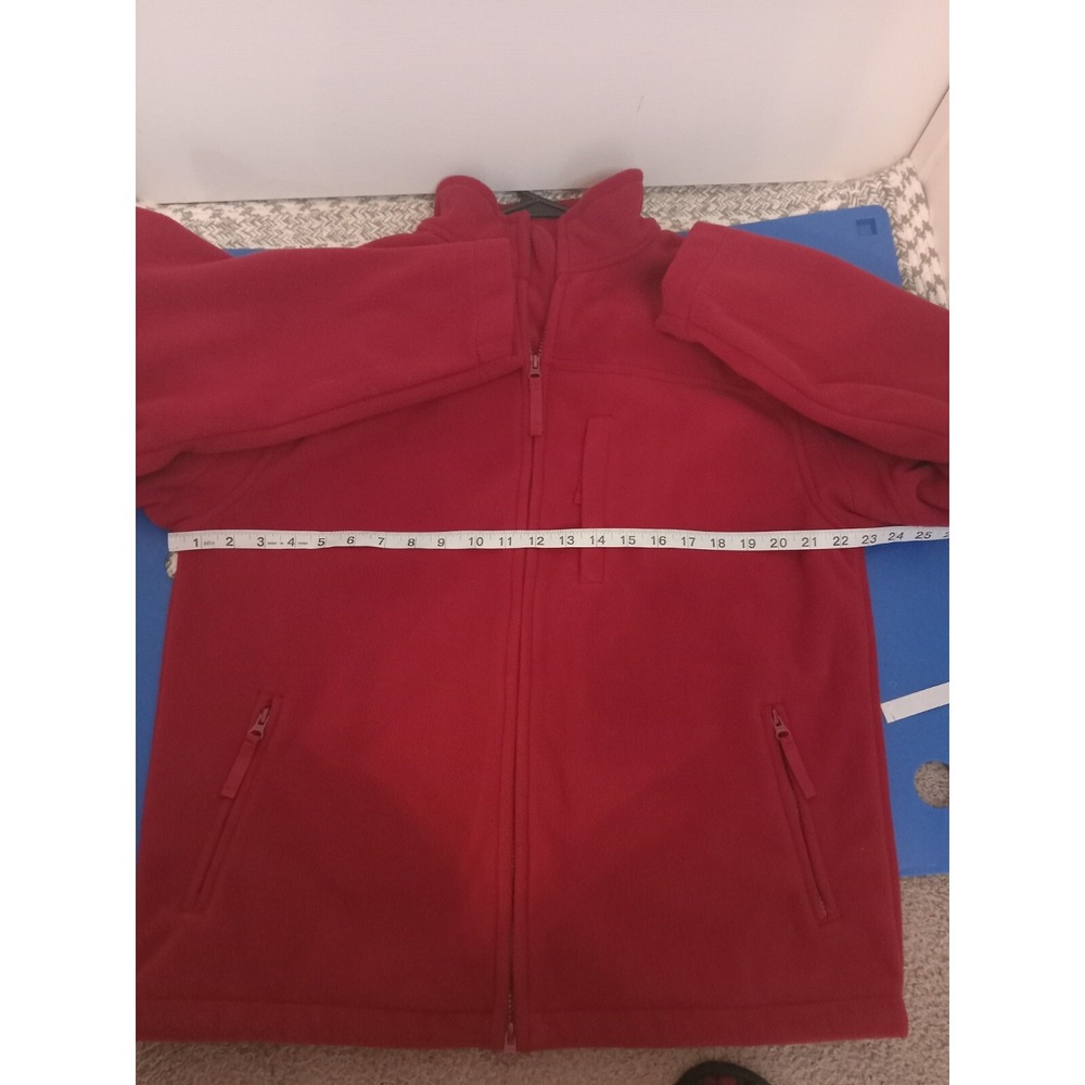 Duluth Trading Co Mens Size Medium Shoreman Fleece Windproof Full Zip Jacket Red - Picture 12 of 16